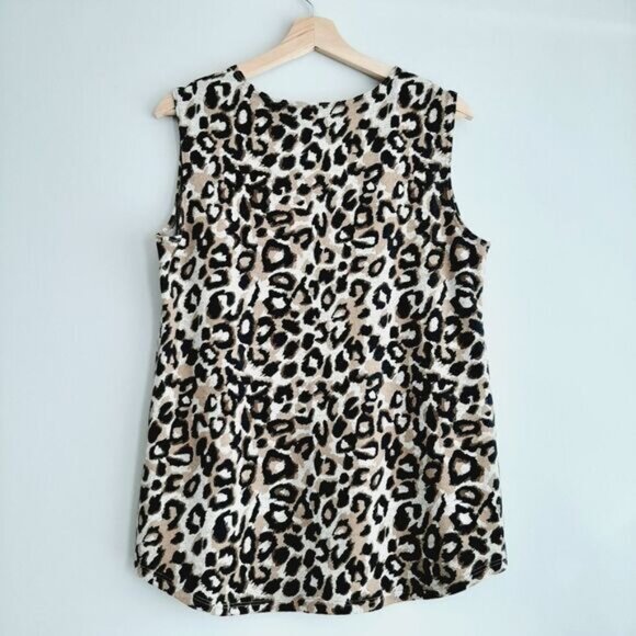 KIM & CO 2x Cardigan & Top Set - Soft Fine Knit Leopard Pattern Sz L - Picture 5 of 13